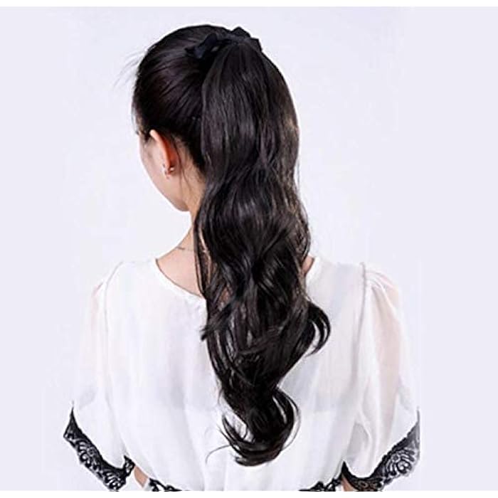DILLARDS Lady Bandage Type Long Curly Black Wig Ponytail Ponytail Hair Extensions - Image 3